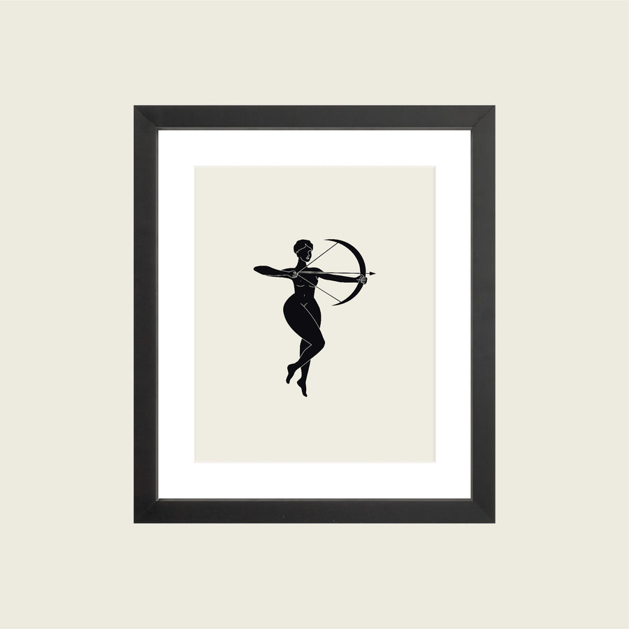 Dame Sagittarius zodiac star sign framed print wall art 